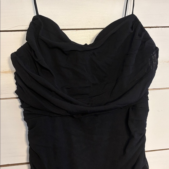 Hello Molly Black Ruched Mini Dress - Picture 2 of 6